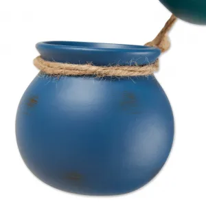 Accent 4506335 Elegant Blue Toned Hanging Pots For Home Decor