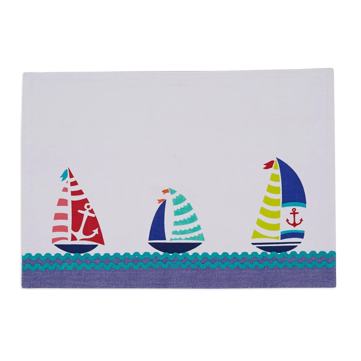 Dii CAMZ10815S Set Of 6 Fabric Placemats - Sailboats