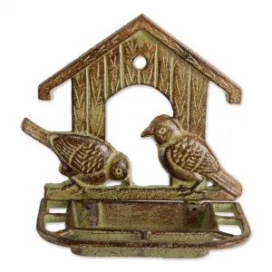 Accent 4506243 Wall-mounted House Design Cast Iron Bird Feeder