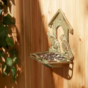 Accent 4506243 Wall-mounted House Design Cast Iron Bird Feeder