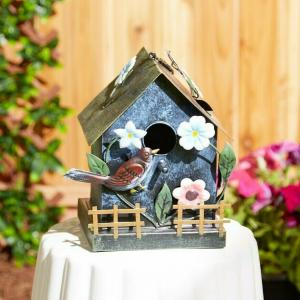 Accent 4506159 Garden Cottage Metal Birdhouse