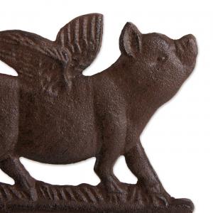 Accent 4506249 Wall-mounted Cast Iron Pig With Wings Bell