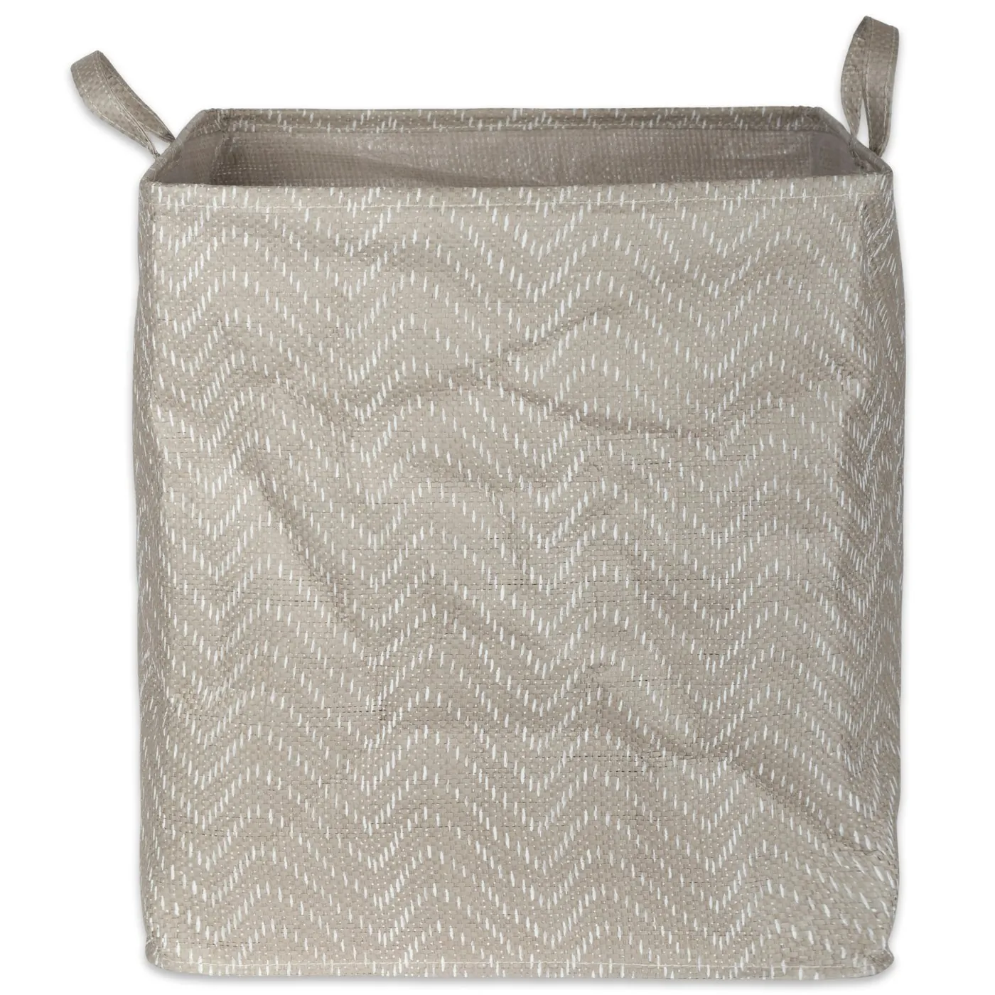 Dii CAMZ38376S Pe-coated Square Woven Paper Bin With Gray Chevrons - 1