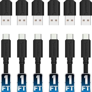 CB-C6X1 | Sabrent 6-Pack 22AWG Premium 1ft USB-C to USB A