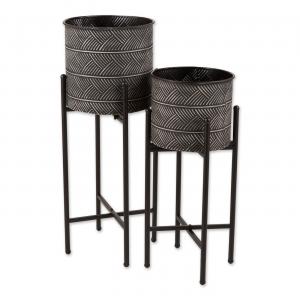 Accent 4506327 Metal Wave Design Plant Stand Set