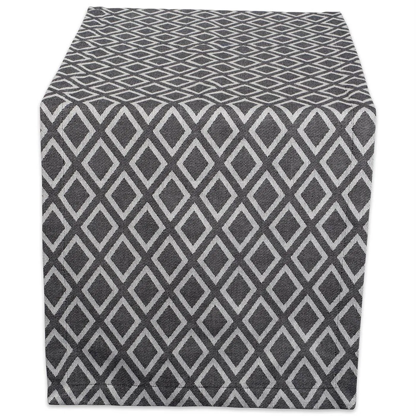 Dii CAMZ38706S Black And White Diamond Pattern Table Runner - 72 Inche