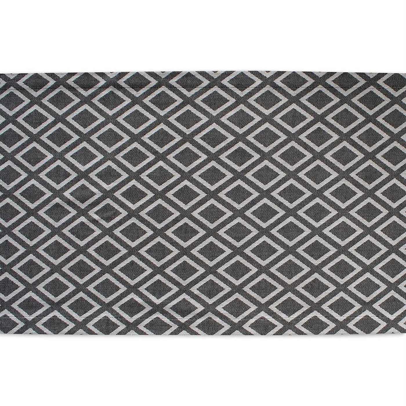 Dii CAMZ38706S Black And White Diamond Pattern Table Runner - 72 Inche