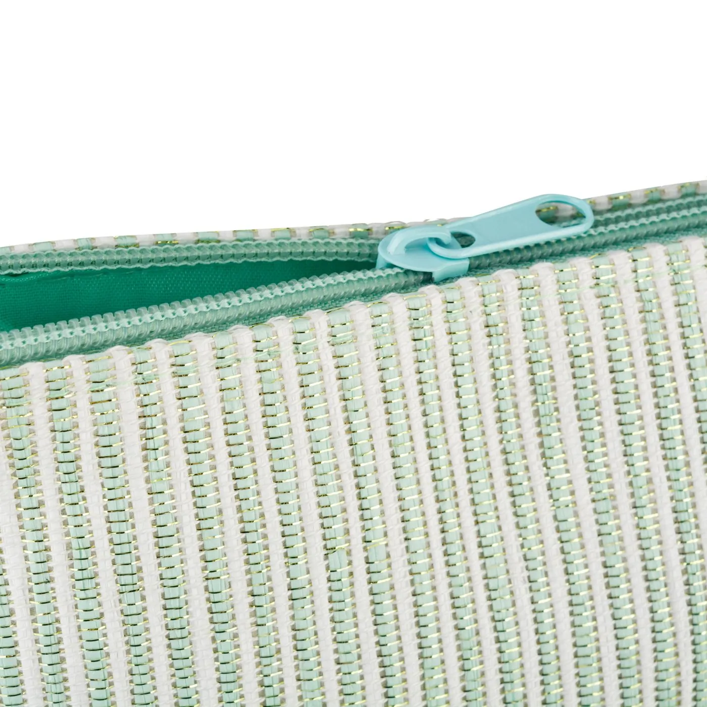 Dii CAMZ38978S Shimmery Green Striped Woven Paper Beach Tote Bag