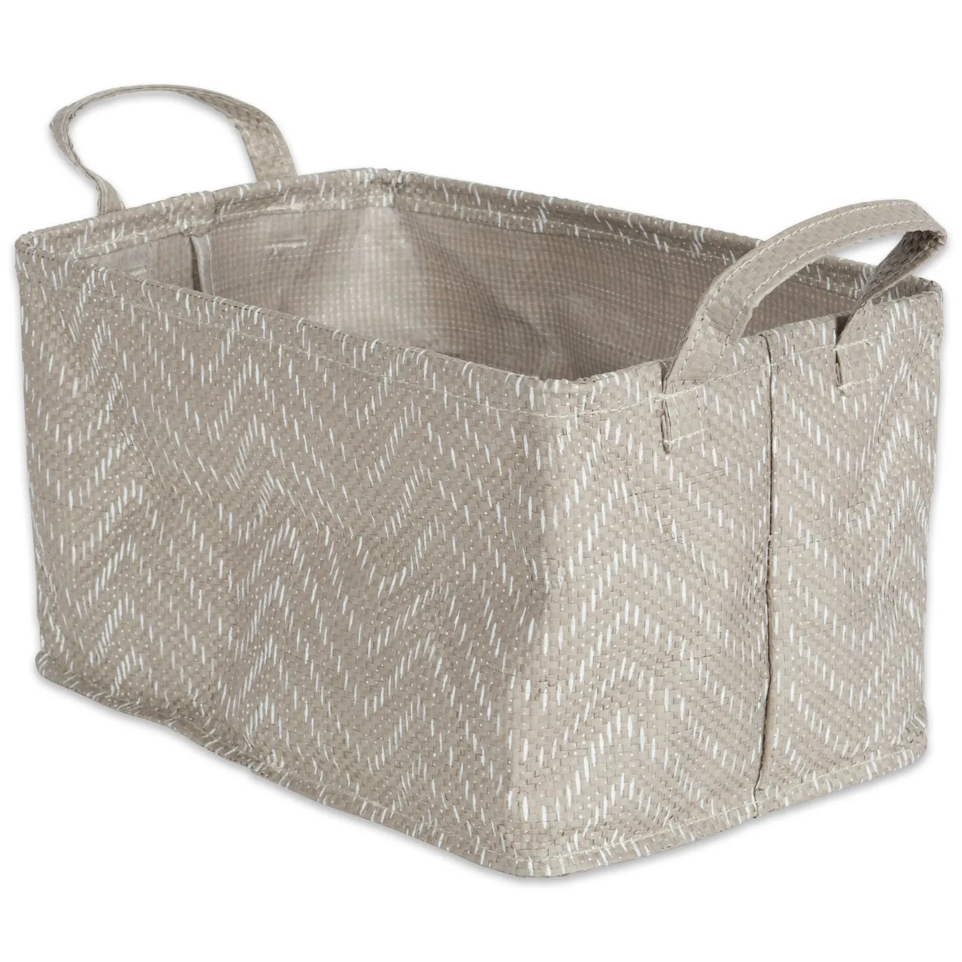 Dii CAMZ38375S Pe-coated Woven Paper Bin Set - Gray Chevrons