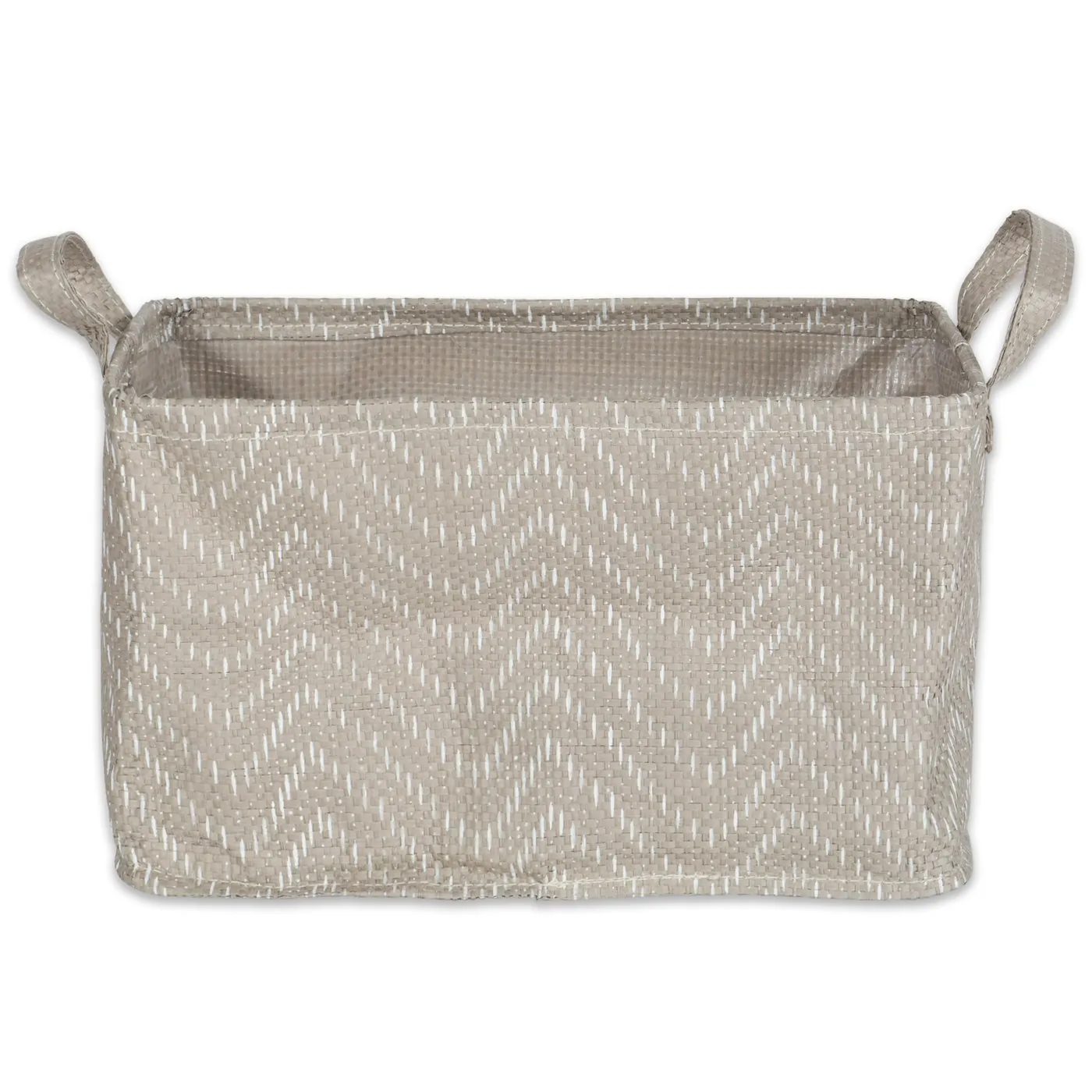 Dii CAMZ38375S Pe-coated Woven Paper Bin Set - Gray Chevrons