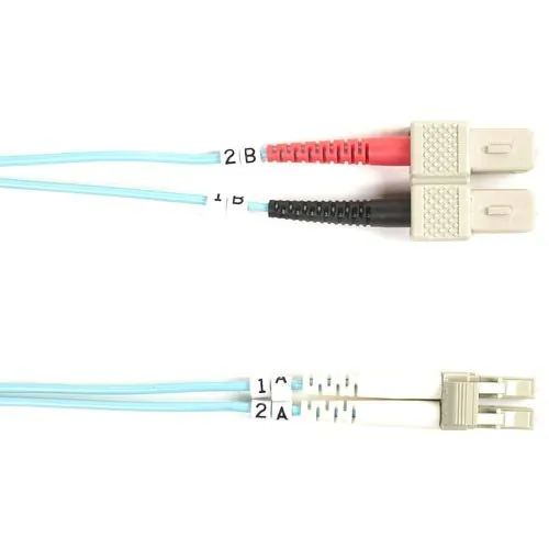 Black FO10G-003M-SCLC 3m Sc To Lc Fiber Patch Cable - 10 Gigabit, Aqua