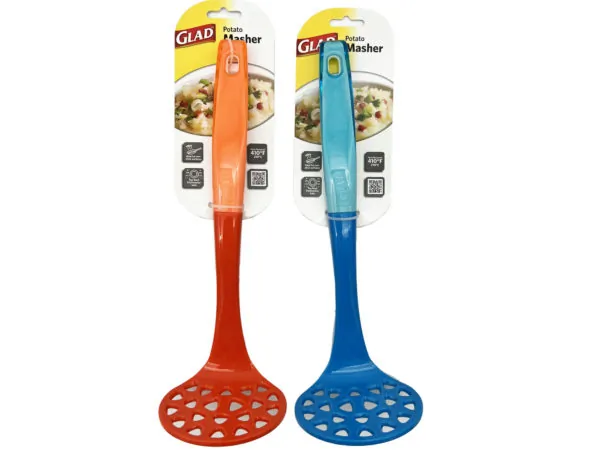 Bulk GE958 Glad Crystal Potato Masher In Assorted Colors