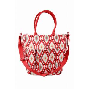 Saachiwholesale 999373 Oasis Red Ikat Weekender Bag (pack Of 1)