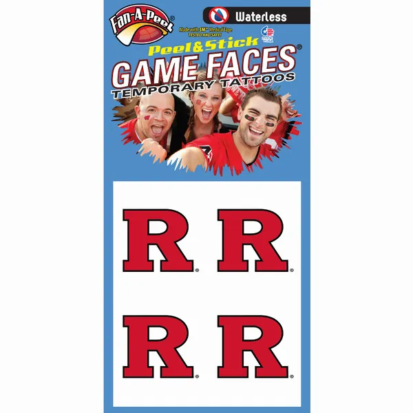 Innovative WC277R RUTGERS Waterless Peel  Stick Temporary Tattoos Fan-