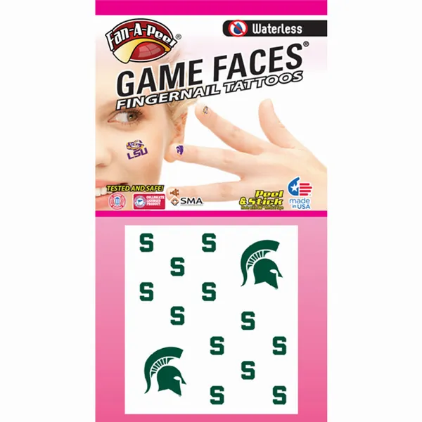 Innovative FN80R MICHIGAN STATE Waterless Peel  Stick Fingernail Fan-a