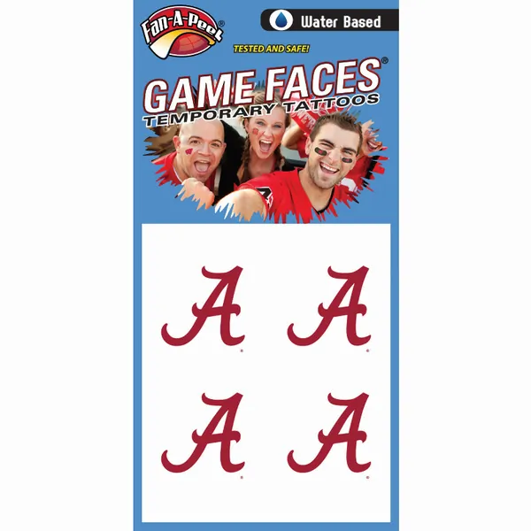 Innovative CJ11R Alabama Fan-a-peel  Gamesfaces Water Tattoos (pack Of