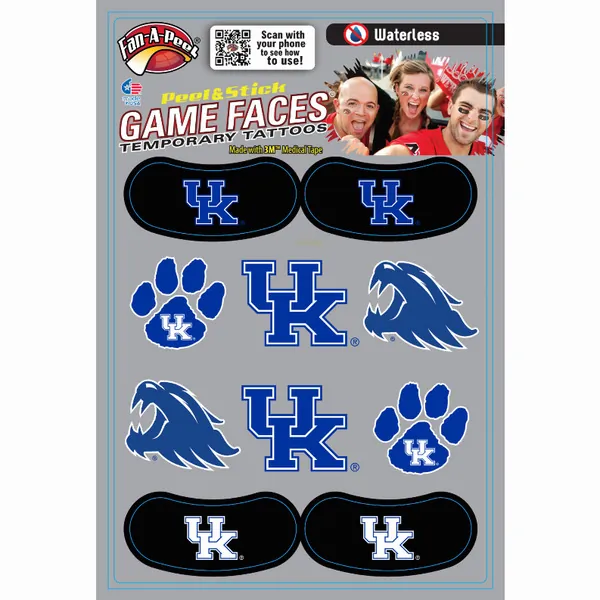 Innovative CPS49R KENTUCKY Waterless Peel  Stick Temporary Tattoos Fan