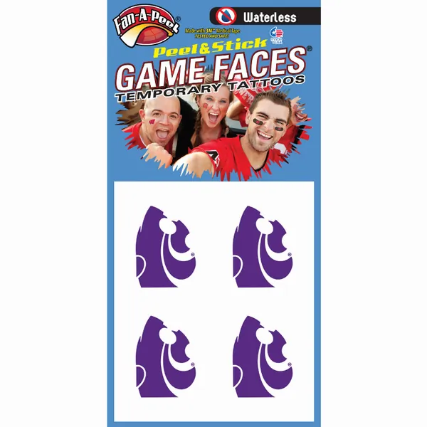 Innovative WCB92R KANSAS STATE Waterless Peel  Stick Temporary Tattoos