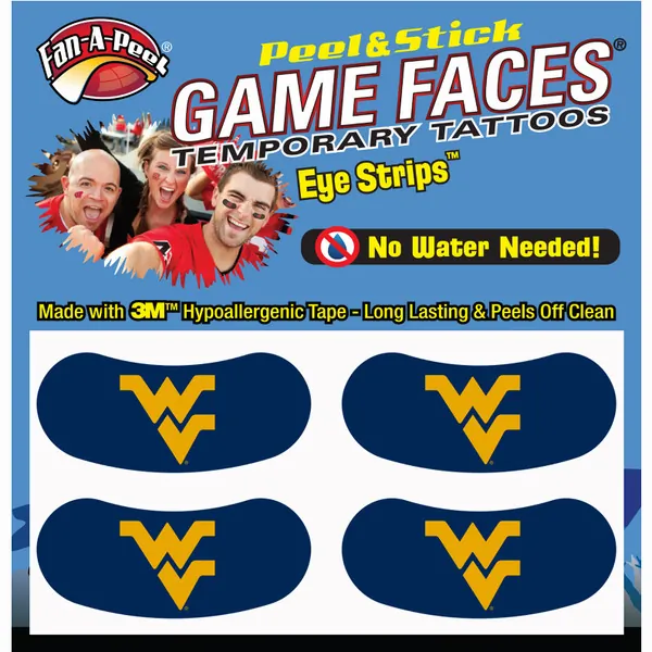 Innovative ES79R WEST VIRGINIA Black Eye Strips Fan-a-peel  Gamesfaces