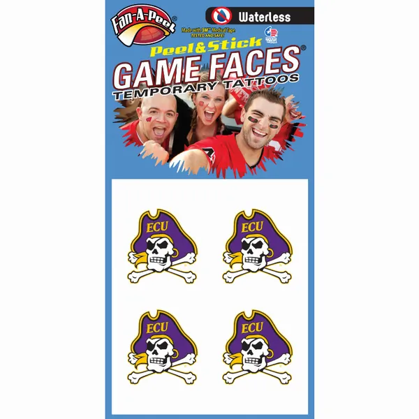 Innovative WCL43R EAST CAROLINA Waterless Peel  Stick Temporary Tattoo