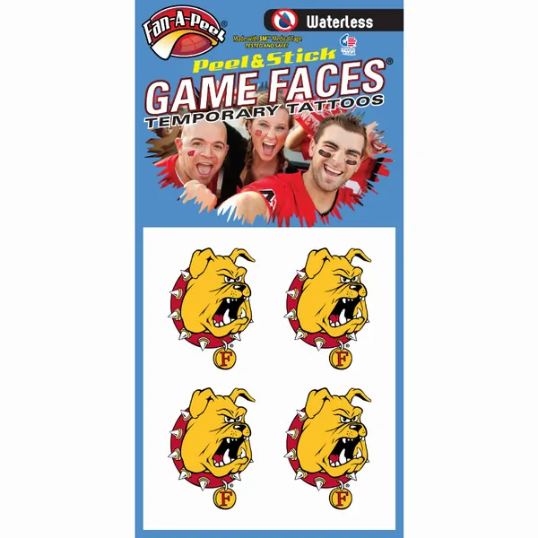 Innovative WC426R FERRIS STATE Waterless Peel  Stick Temporary Tattoos