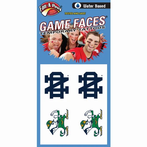 Innovative CF59R NOTRE DAME Fan-a-peel  Gamesfaces Water Tattoos (pack