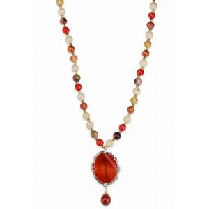 Saachiwholesale 609152 Long Coral Multi Necklace (pack Of 1)