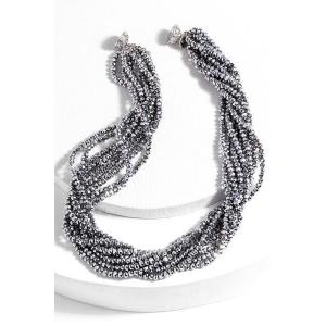 Saachiwholesale 607706 Multi Strand Crystal Necklace (pack Of 1)