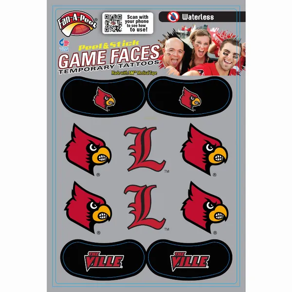 Innovative CPS200R LOUISVILLE Waterless Peel  Stick Temporary Tattoos 