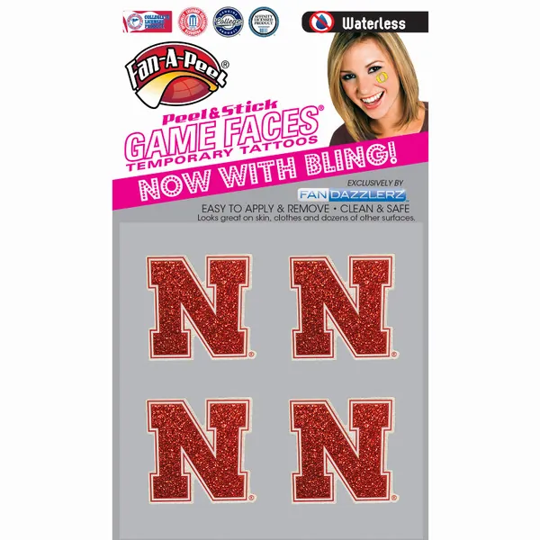 Innovative DZC57R NEBRASKA Waterless Peel  Stick Temporary Tattoos Fan