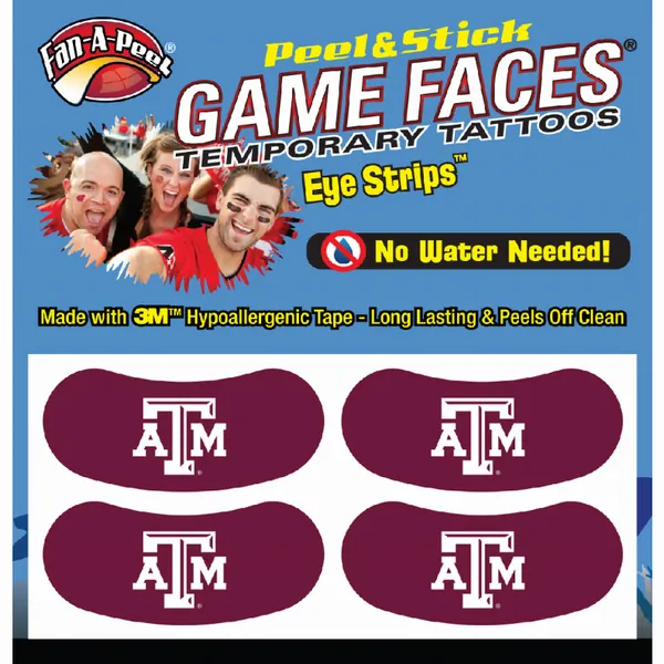 Innovative ES69RTEXAS A&M Black Eye Strips Fan-a-peel  Gamesfaces (pac