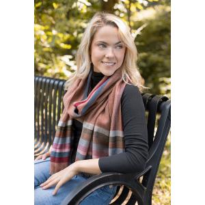 Saachiwholesale 130743 Multi Striped Bordered Scarf (pack Of 1)