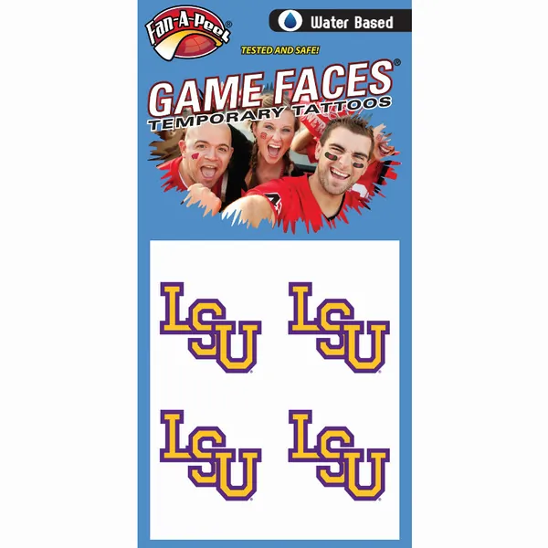 Innovative C50R LSU Fan-a-peel  Gamesfaces Water Tattoos (pack Of 5 Pa