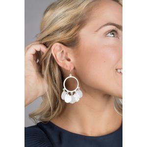 Saachiwholesale 612494 Lucky Leaf Hoop Earring (pack Of 1)