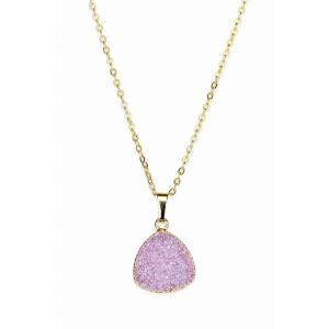 Saachiwholesale 609132 Oval Pendant Druzy Necklace (pack Of 1)