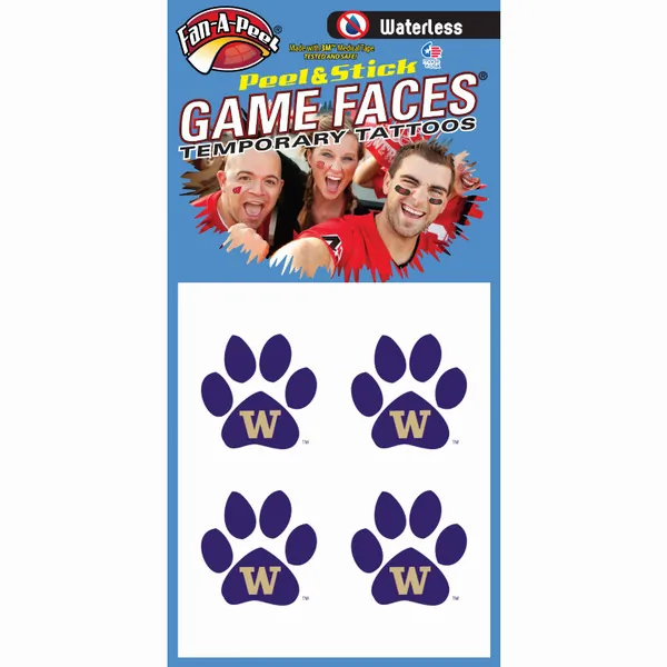 Innovative WCS78R WASHINGTON Waterless Peel  Stick Temporary Tattoos F