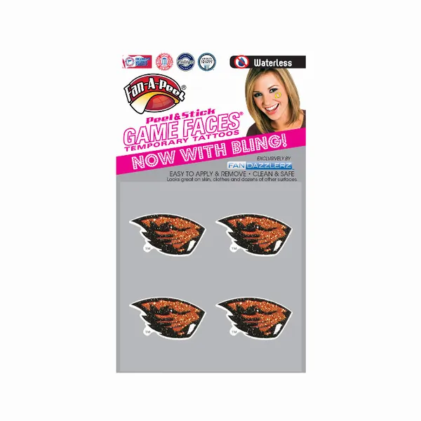 Innovative DZC184R OREGON STATE Waterless Peel  Stick Temporary Tattoo