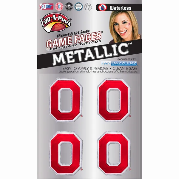 Innovative MTL19R OHIO STATE Metallic Peel  Stick Fan-a-peel  Gamesfac