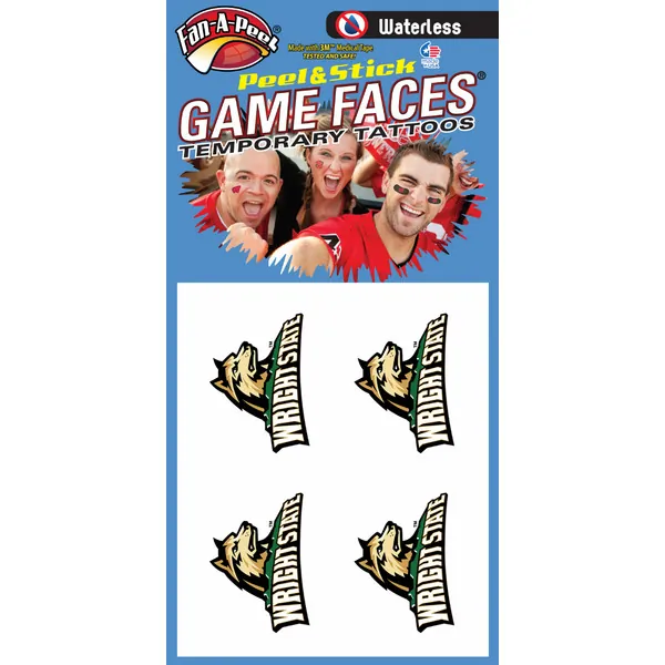 Innovative WC427R WRIGHT STATE Waterless Peel  Stick Temporary Tattoos