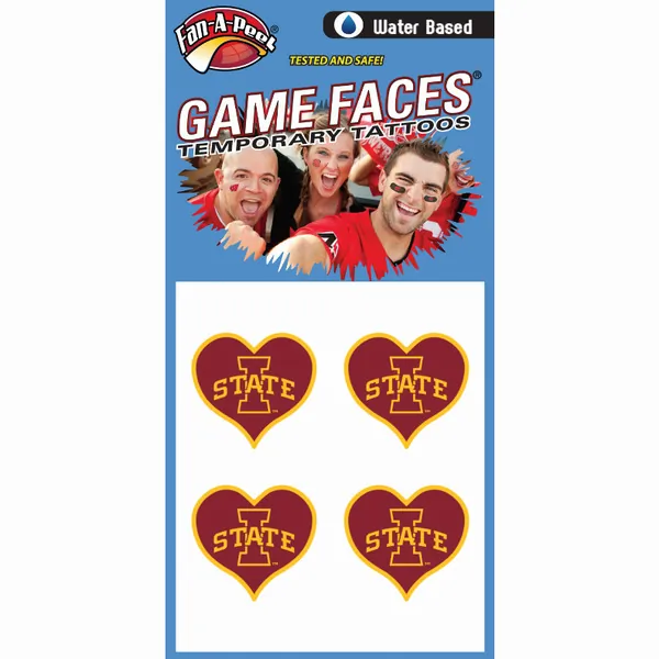 Innovative WCHRT47R IOWA STATE Waterless Peel  Stick Temporary Tattoos