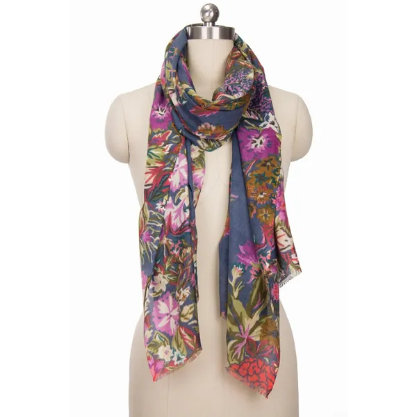 Saachiwholesale 150029 Lasdon Print Scarf With Eyelas (pack Of 1)