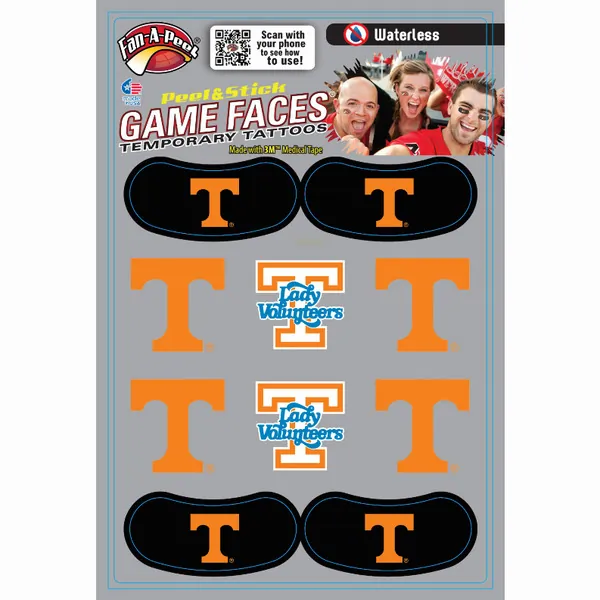 Innovative CPS67R TENNESSEE Waterless Peel  Stick Temporary Tattoos Fa