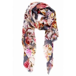 Saachiwholesale 131089 Mary All Over Flower Scarf (pack Of 1)