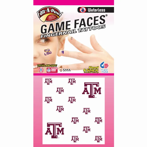 Innovative FN69R TEXAS A&M Waterless Peel  Stick Fingernail Fan-a-peel