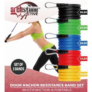 Archstone AA-1091 Door Anchor Resistance Bands Set (5 Pieces) (pack Of