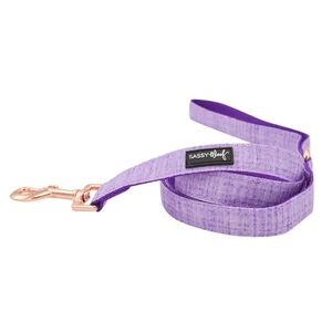 Sassy Woof Stylish Purple Leash with Rose Gold Accents -