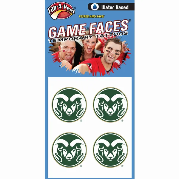 Innovative C168R COLORADO STATE Fan-a-peel  Gamesfaces Water Tattoos (