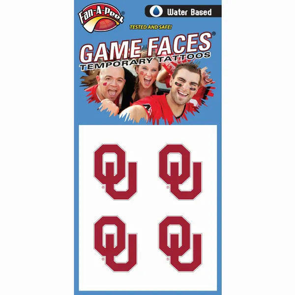 Innovative CF29R OKLAHOMA Fan-a-peel  Gamesfaces Water Tattoos (pack O