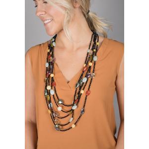 Saachiwholesale 608130 Multi Stone Statement Necklace (pack Of 1)