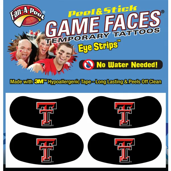 Innovative ES71R TEXAS TECH Black Eye Strips Fan-a-peel  Gamesfaces (p